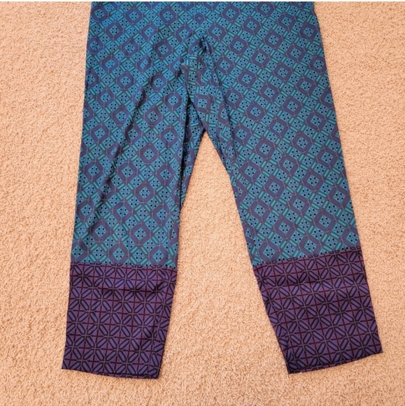 St. John Silk Pants Azurite Multi Colored Emma Fit Size XL NWT - Picture 3 of 11